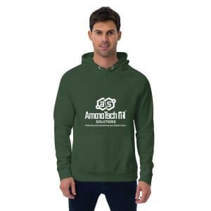 AmaraTech Logo and Slogan – Unisex Hoodie Bottle Green