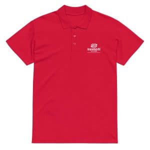 AmaraTech Logo and Slogan – Premium pique polo shirt Red
