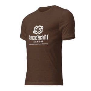 AmaraTech Logo and Slogan – Crewneck T-shirt Brown Triblend