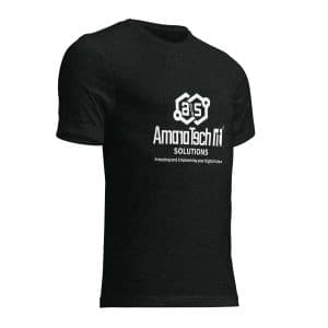 AmaraTech Logo and Slogan – Crewneck T-shirt Charcoal-Black Triblend