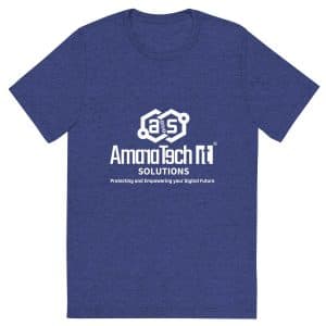 AmaraTech Logo and Slogan – Crewneck T-shirt Navy Triblend