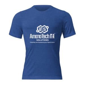 AmaraTech Logo and Slogan – Crewneck T-shirt True Royal Triblend